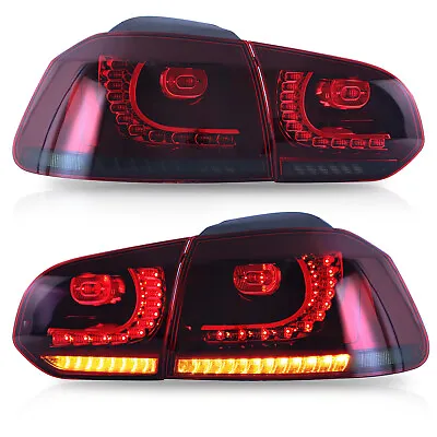 Customized RED SMOKED LED Tail Lights For 10-14 VW GOLF 6 MK6 GTI 12-13 Golf R • $249.99