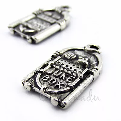 Jukebox Charms 25mm Antiqued Silver Plated Music Pendants C7108- 5 10 Or 20PCs • $2.50