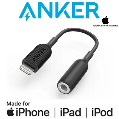 Anker Lightning To 3.5mm Headphone Jack Adapter For Apple IPhone MFi-Certified • £11.99
