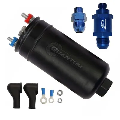 QFS 380LPH External Inline Fuel Pump With -6AN Check Valve Fittings 50-1009 044 • $109.98