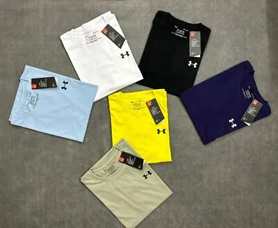 Men Under Armour Cotton Short Sleeve T-shirt 6 Colors  Size S To XXL BNWT • £12.89