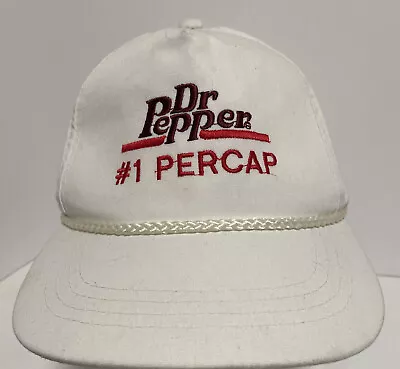 Vintage Dr. Pepper  Trucker Rope Hat Cap 80s Rare White Gadsden Company Issued • $16.77