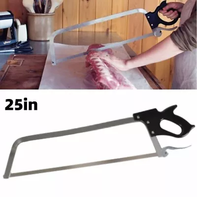 25inch Meat Bone Saw Cutter W/Trigger Lock Butcher&Handle Nickel-Plated Frame • $47.52