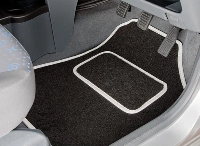 Car Mats For Jeep Grand Cherokee ZJ ZG 1993 To 1999 Black Carpet White Trim • $57.27