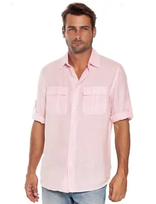$31.96 • Buy Island Company Men's Linen Pilot Shirt Long Sleeve: Bellini Sz:L RETAILS $145.00