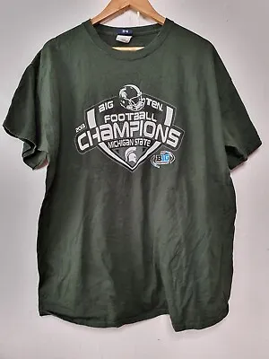 Vintage Michigan State Shirt Mens Size XL Extra Large Green Big Ten Champions • $16.14