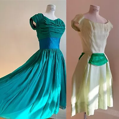 Vintage 50’s Chiffon Party Dress Lorrie Deb LOT OF 2 - Classic Holiday Christmas • $65