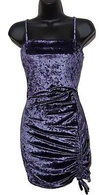 Zaful Jjwm Wowan Purple Velvet Mini Dress Ruched Size Small New • $15