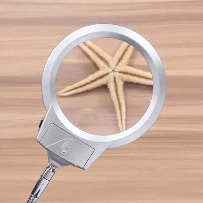Large Lens Table Top Desk Lamp Lighted Magnifier Magnifying Glass With LED LEL • £16.40