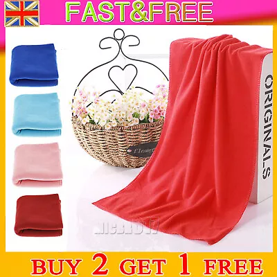 Large Microfibre Beach Towel Sports Travel Camping Gym Lightweight Bath Towel • £6.44