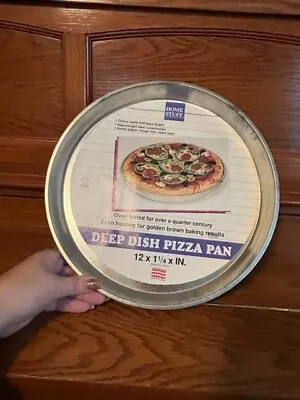 HOME STUFF DEEP DISH PIZZA PAN STAINLESS STEEL 12  X 1.25  NEW • $16.50