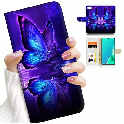 ( For Oppo AX7 ) Wallet Flip Case Cover PB24225 Butterfly • $12.99