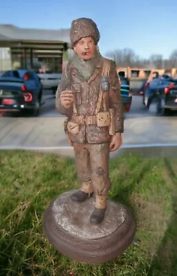 Michael Garman Bronze Tone Platoon Sergeant Figurine Sculpture Signed. 14  1988  • $75