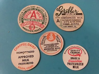 5 Vintage Milk Bottle Caps Dairy Farm Stand Country Store Cows Advertising Craft • $2.49