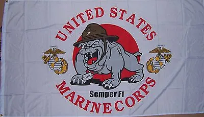 NEW USMC MASCOT MARINE BULLDOG 3x5ft FLAG Better Quality Usa Seller • $19.95