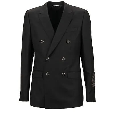 DOLCE & GABBANA DG Crown Cashmere Silk Blazer Tuxedo Jacket MARTINI 48 38 13267 • £1391