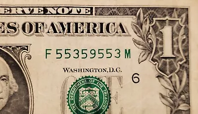 5 5 3 5 9 5 5 3 Cool Serial Number $1 One Note Trinary Bookend All Odd Numbers • $3.99