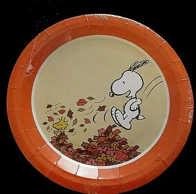 Snoopy Peanuts Plate 9  Dinner Fall Halloween Thanksgiving 8 PK • $8.95