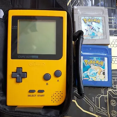 Nintendo Gameboy Pocket Console With 2 Pokemon Games And Case • £99.95