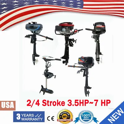 3.5/3.6/6.5HP 2/4Stroke Boat Engine Outboard Motor Marine Rubber Boat Engine NEW • $179