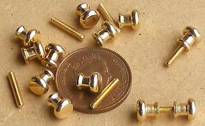 12 Brass Door Knobs (6 Pairs) Tumdee 1:12 Scale Dolls House Miniature DIY 622 • $7.46