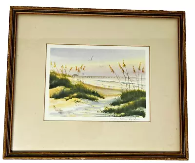 Rare Mary Ellen Golden Watercolor Of Wrightsville Beach NC • $50