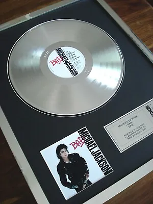 £129.99 • Buy Michael Jackson Bad Lp Platinum Plated Disc Record Award Album