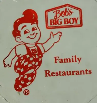 1960-70s Bob's Big Boy Family Restaurant Glass Ashtray Old Style Mascot Logo---- • $19.99