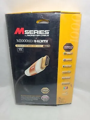 M Series Monster Cable M1000HD HDMI Cable BRAND NEW OBN NIB - 8 FEET 2.43 Meters • $46.45