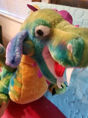 Melissa And Doug Dragon Plush Rainbow Multicolor Jumbo 39 Inches • $24.99