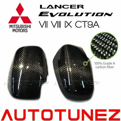 $142.99 • Buy Carbon Fiber Side Mirror Cover For Mitsubishi Lancer EVO 7 8 9 CT9A Evolution