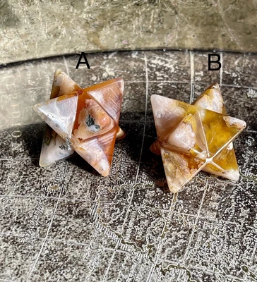 £6.50 • Buy Flower Agate Merkaba Carving Spiritual Healing Gift Home Decor