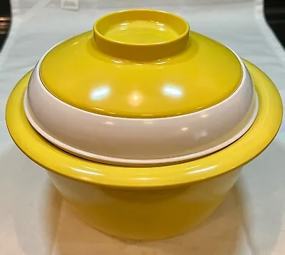 Vintage Ice Bucket MCM 1950's Bright Yellow And White By KENRO. • $19.39