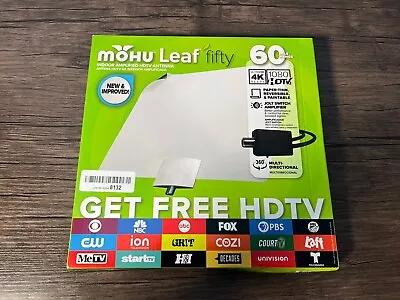 Mohu Leaf 50 Hdtv Antenna - White New Open Box • $39.99