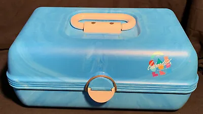 $16 • Buy Vintage 1990s Caboodle Rare Blue Marble On The Go Girl Cosmetic Makeup Case USA