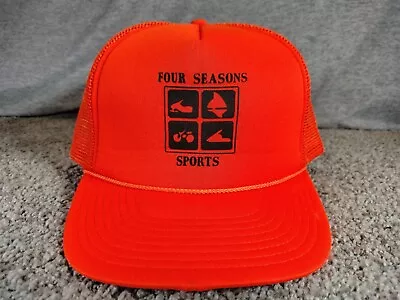 Four Seasons Sports Snapback Orange Outdoors Trucker Mesh Rope Vtg Watersports  • $10.27