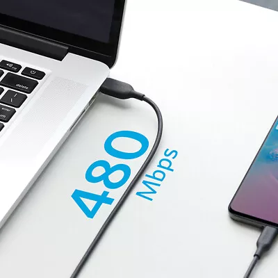 $29.99 • Buy Anker 1.8M Double USB-C 2.0 Powerline Cable 3A PD Quick Chager 480mbps 60W Black