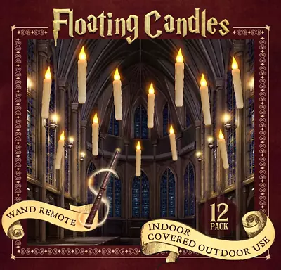 Flameless Floating Candles With Magic Wand Remote - Set Of 12 - Warm White Light • $19.95