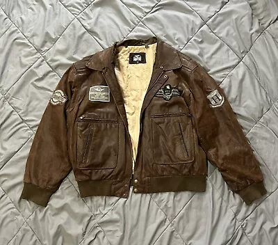 Vintage Hi-Buxter Commando Explorer G-1 Pilot Bomber Leather Jacket • $90