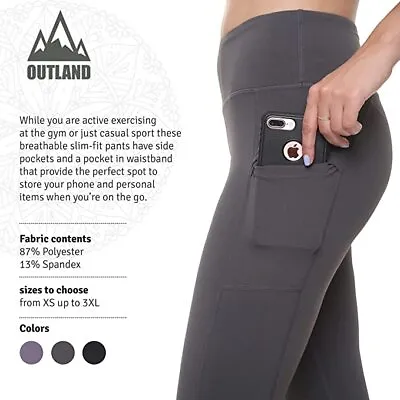 $14.99 • Buy Ultra Dry Women's High Waisted Slim Yoga Leggings W/Pockets Tummy Control Opaque