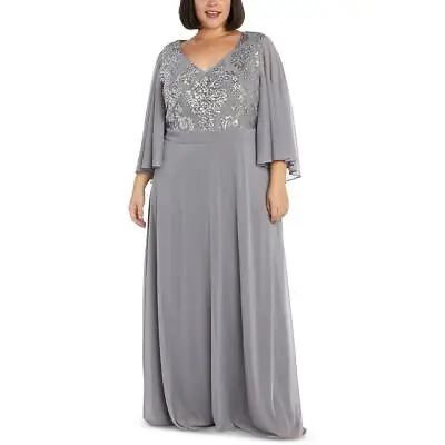 R&M Richards Womens Embellished Long Formal Evening Dress Gown Plus BHFO 7384 • $111.99