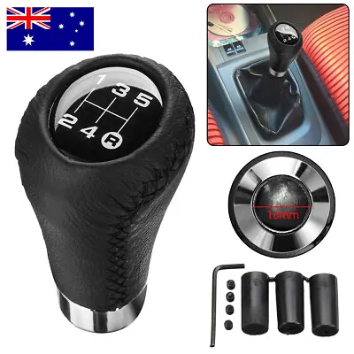 Leather 5 Speed Manual Car Gear Stick Shift Knob Shifter Lever Universal AU • $21.99