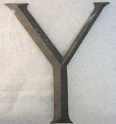 12 Inch Antique Letter Y From 1880s Bank Building Beautiful Cast Bronze Brass • $95
