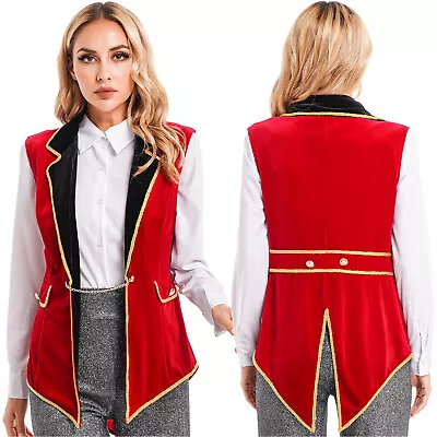 Women Circus Cosplay Jacket Ringmaster Showman Costume Sleeveless Coat Tailcoat • $9.80