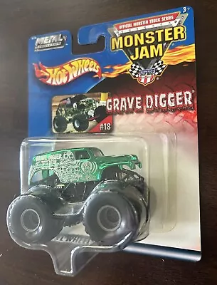 Hot Wheels 2002 Monster Jam Truck #18 Grave Digger Green Chrome Chase Ex Cond • $19.99