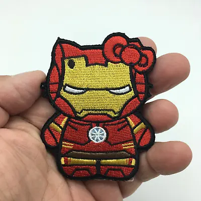 Hello Iron Kitty Man Mash Up Embroidered Hook And Loop Morale Patch FREE USA SHI • $9.99