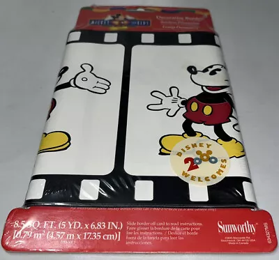 Disney Mickey Mouse Pre Pasted Border.  5 Yards X 6.83”. Crafts Free Shipping • $19.95