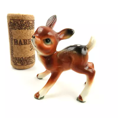 Vintage Miniature Fawn Big Ears Blue Eyes Deer Porcelain White Tail Baby Deer • $24.95