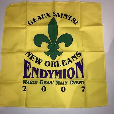 Vintage 2007 Krewe Of Endymion Geaux Saints Handkerchief  Mardi Gras  13 • $9.99