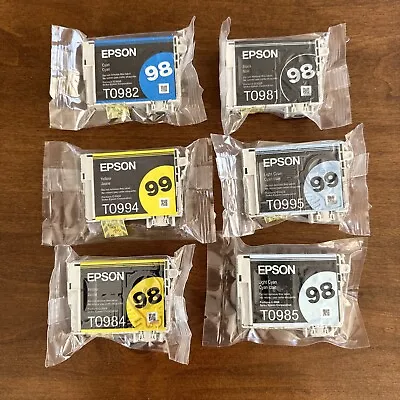 6 New Genuine Epson 98/99 Ink Cartridges Artisan 810/835/725/730/837 • $59.99